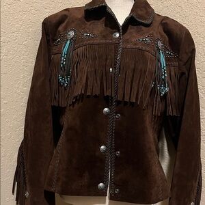 Brown Suede Fringe Jacket